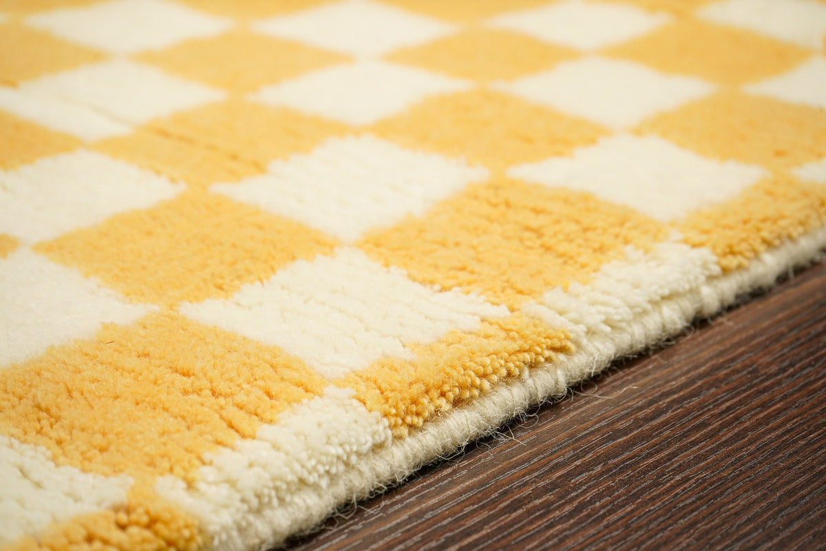 Wool rug styled in living room