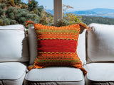 Red kilim rug in a bedroom setting