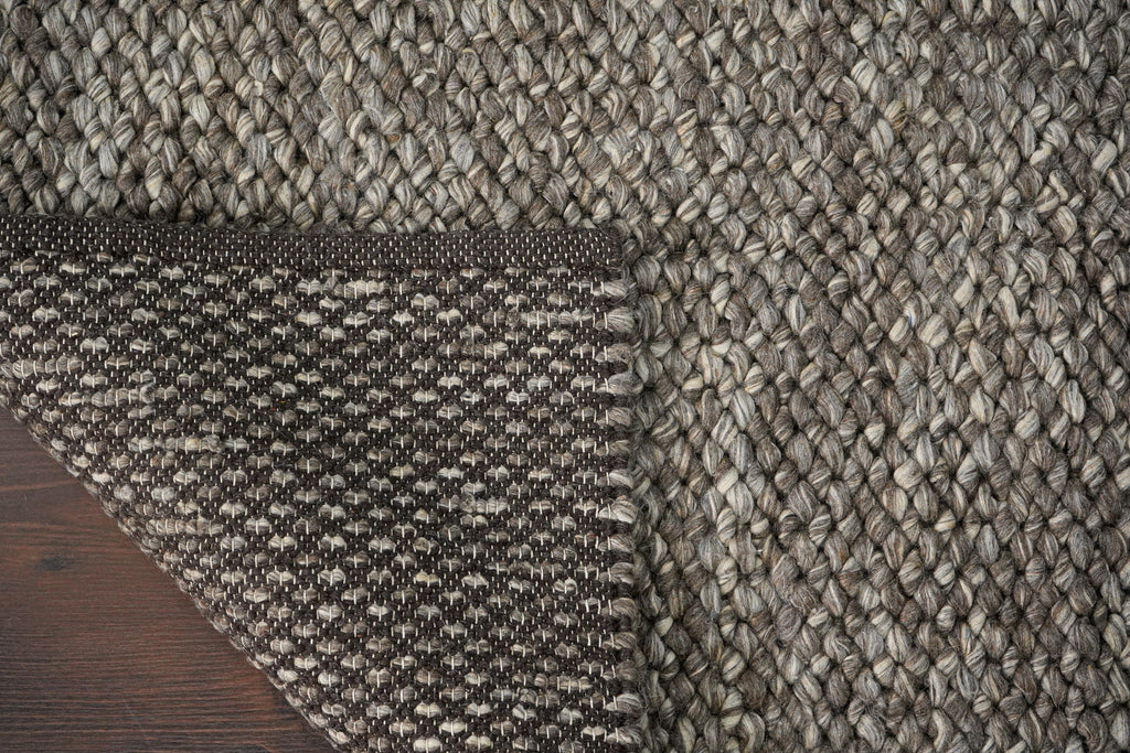 Charcoal Brown Cashew Weave Chunky Looped Wool rug, Handwoven wool cozy, Pet-Friendly High pile, Textured Premium wool rug, Custom made
