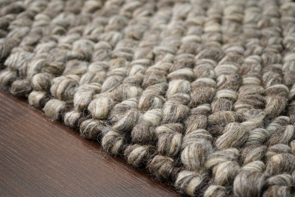 Charcoal Brown Cashew Weave Chunky Looped Wool rug, Handwoven wool cozy, Pet-Friendly High pile, Textured Premium wool rug, Custom made