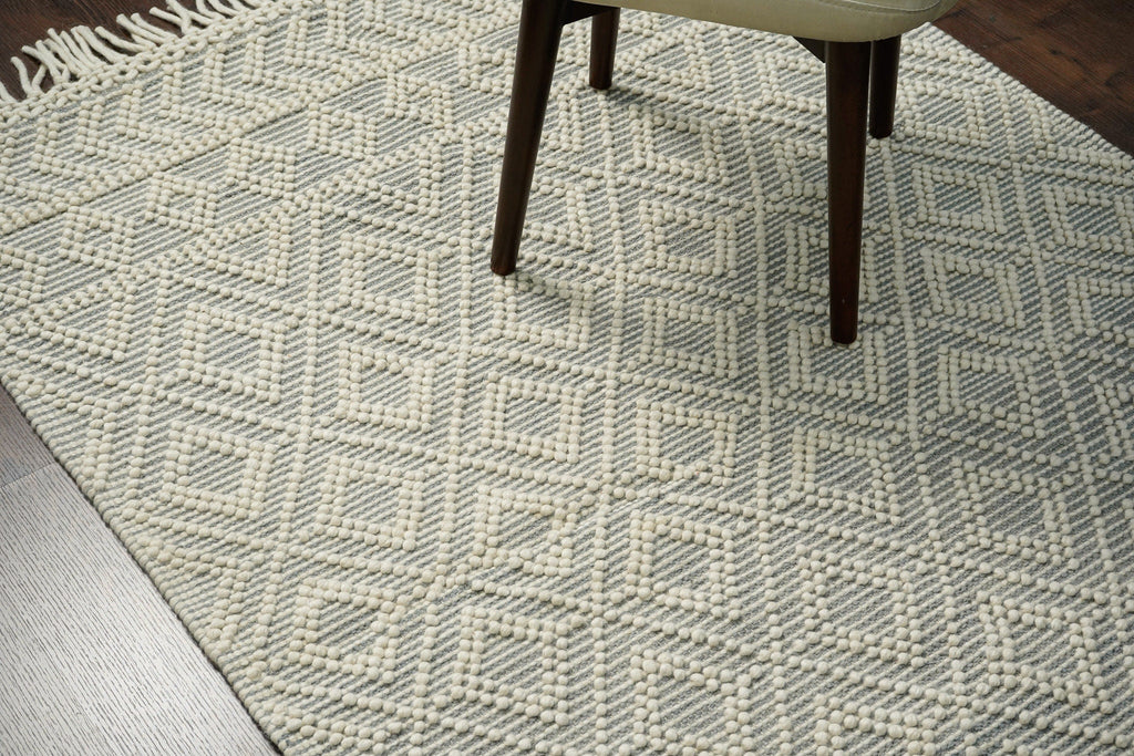 Hand woven Diamond looped Wool rug, Abstract Scandinavian Rug, Custom made in all sizes