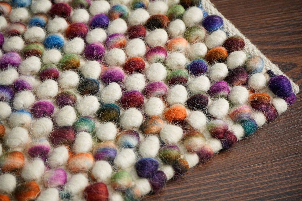 Colourful Chunky Multi Blend Felted Wool Area rug, Handwoven Wool Carpet, Funky Decor Rug, Kids Nursery Room Rug, Custom made in all sizes