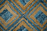 Blue braided jute rug full view