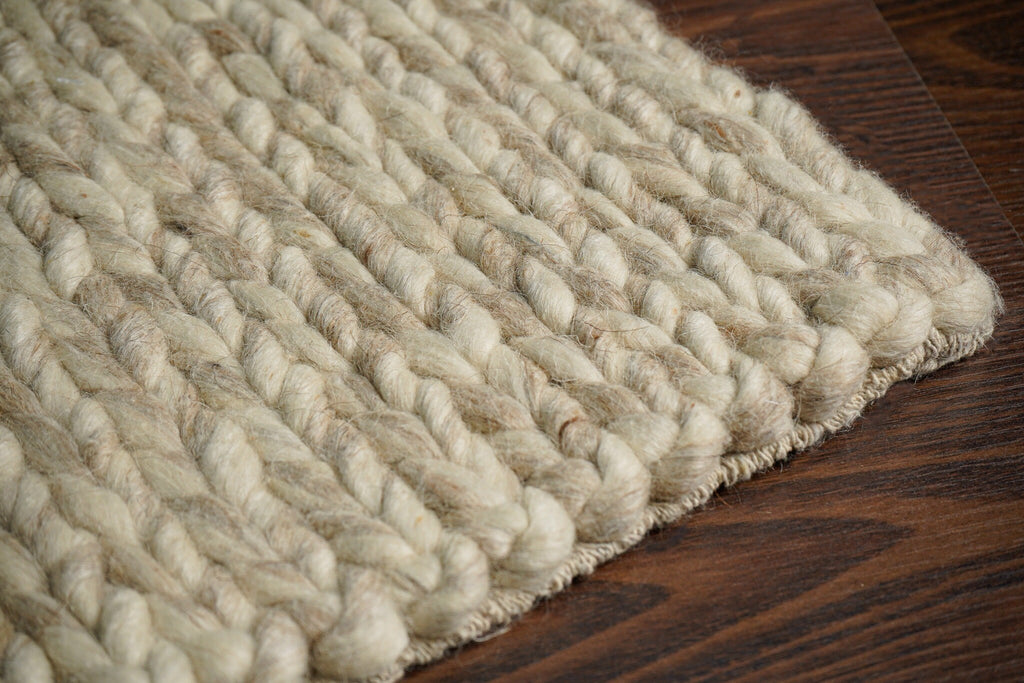 Custom made Beige Chunky Braided Wool rug, Scandinavian decor, soft, cozy, Indoor Premium wool Room Rug, Housewarming decor