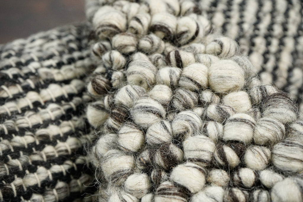 Grey Mix Blended Chunky Wool loop rug, Premium New Zealand wool, Customization available