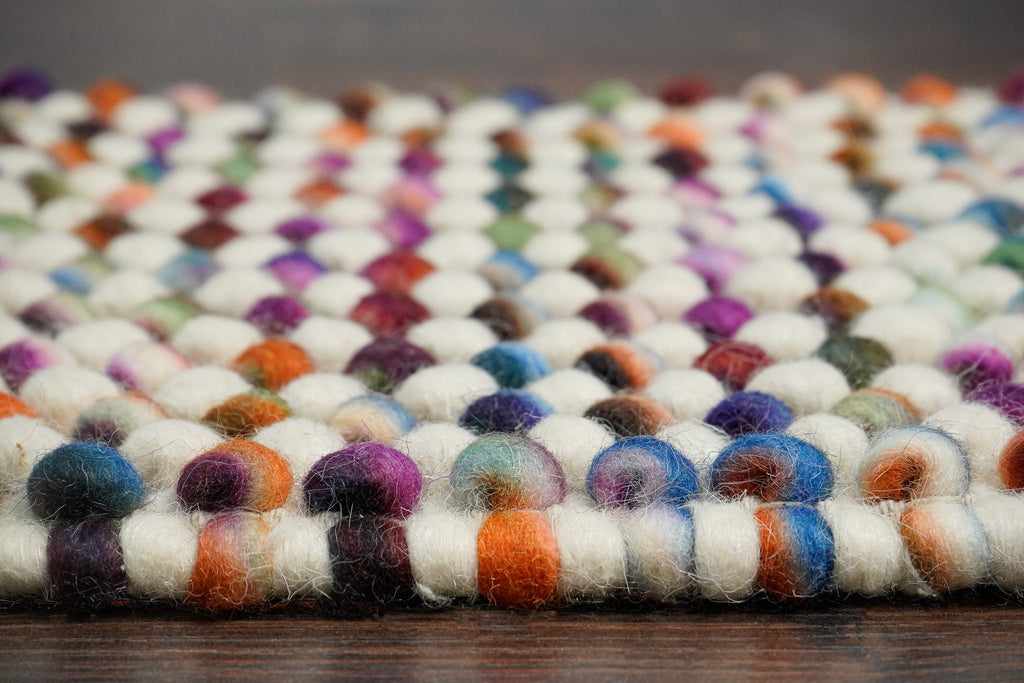 Colourful Chunky Multi Blend Felted Wool Area rug, Handwoven Wool Carpet, Funky Decor Rug, Kids Nursery Room Rug, Custom made in all sizes