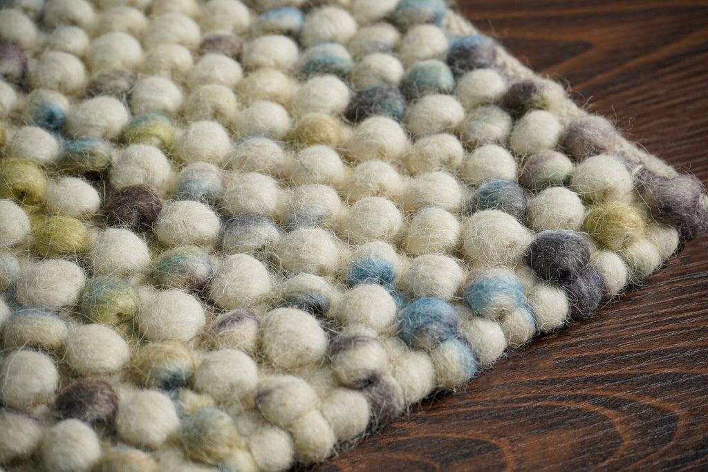 Pastel Coloured Chunky Wool Loop Rug - Personalized and Customizable - Boho Home Decor, Pet-Friendly, Funky Kids Room Rug, Nursery rug