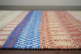 Rug corner detail showing stripe pattern