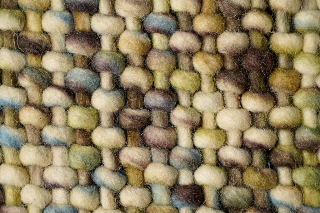 Multi Color Blended Custom made Wool Area rug, Chunky Knitted, Basket weave, indoor wool rug, Custom made Room Rug