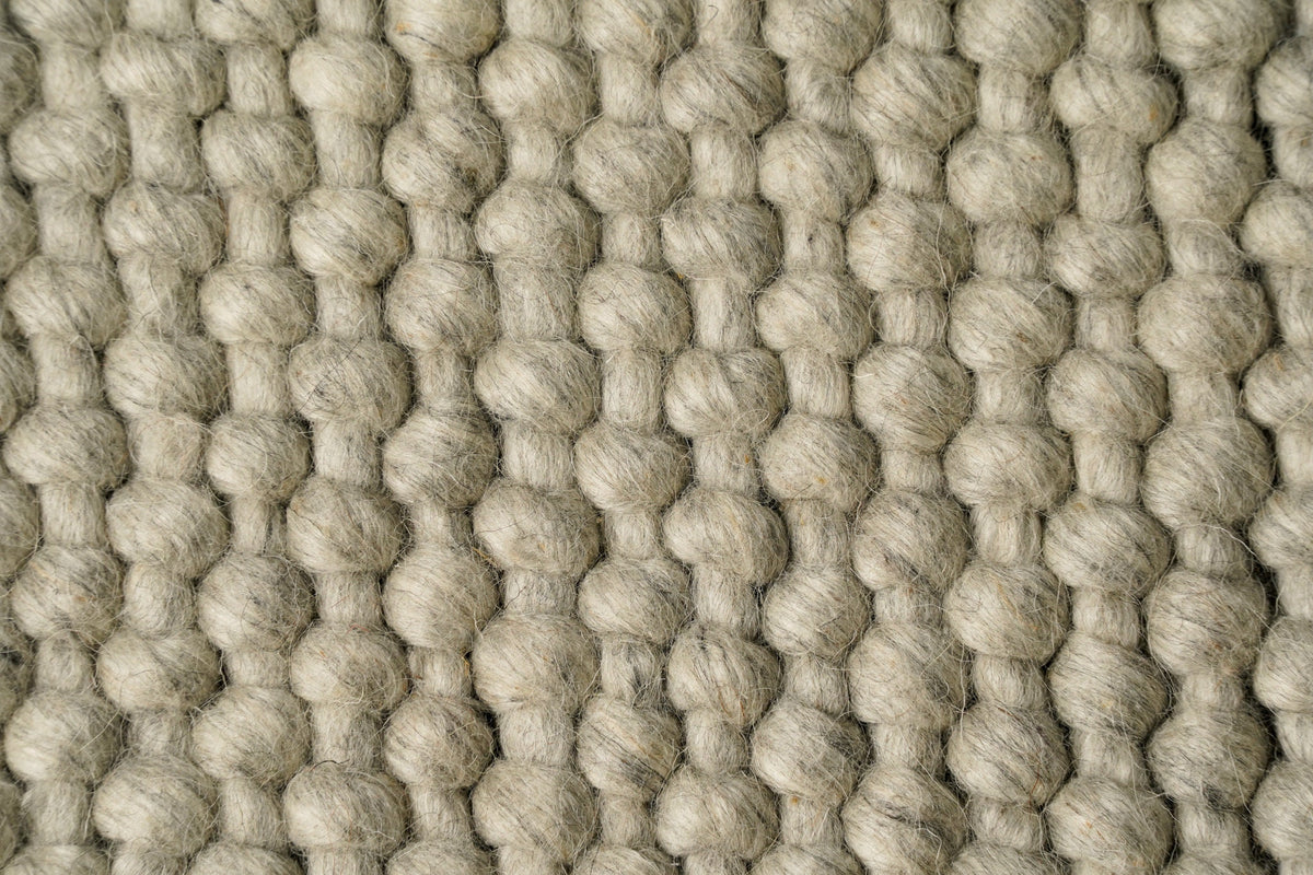 Close-up of chunky wool loop pile texture