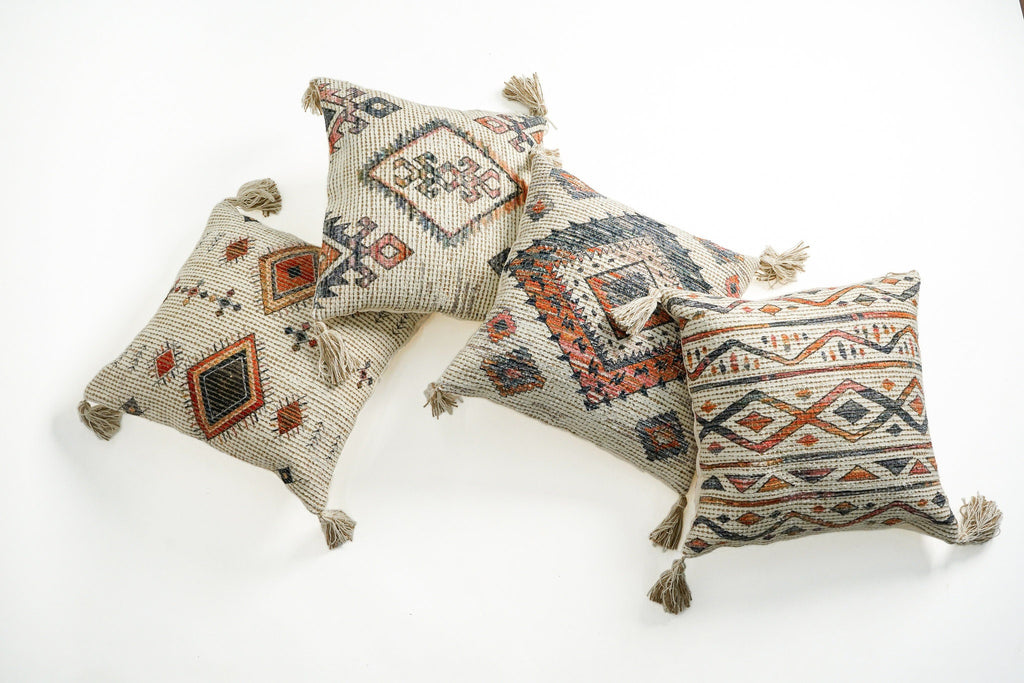 Bohemian Ivory pillow set , 4 set Combo Throw Pillows, Farmhouse Decor Cushions, Free Shipping