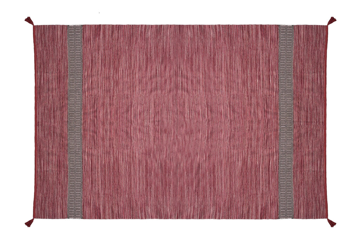 Close-up of pink kilim weave texture