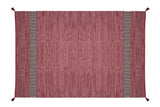 Close-up of pink kilim weave texture