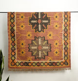 Close-up of wool jute kilim weave texture