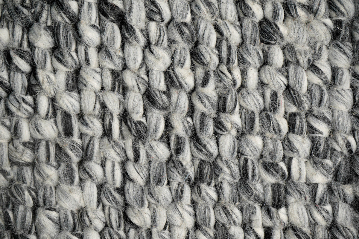 Grey mixture loop chunky wool rug alternate angle