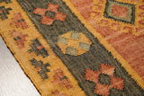 Orange kilim rug corner edge detail