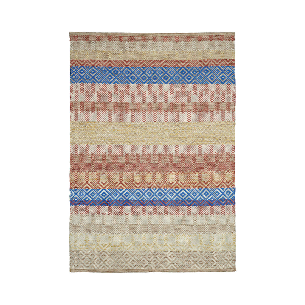 Beige Striped Flatweave Scandinavian Rug, Hand woven modern textured Abstract wool rug, Bohemian Inspired Tribal decor, Custom made