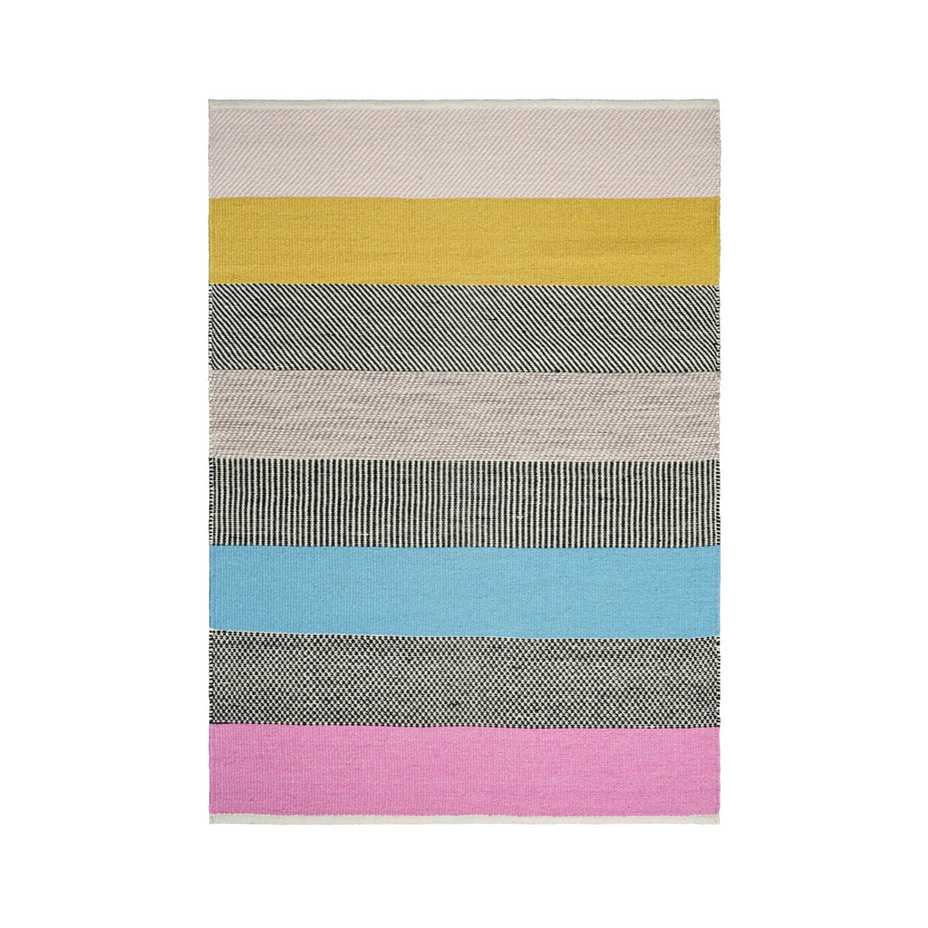 Rainbow striped Colourful Modern Textured wool Kilim Rug, abstract, flatweave rug, Custom made