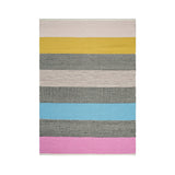 Rainbow striped wool kilim rug flat view
