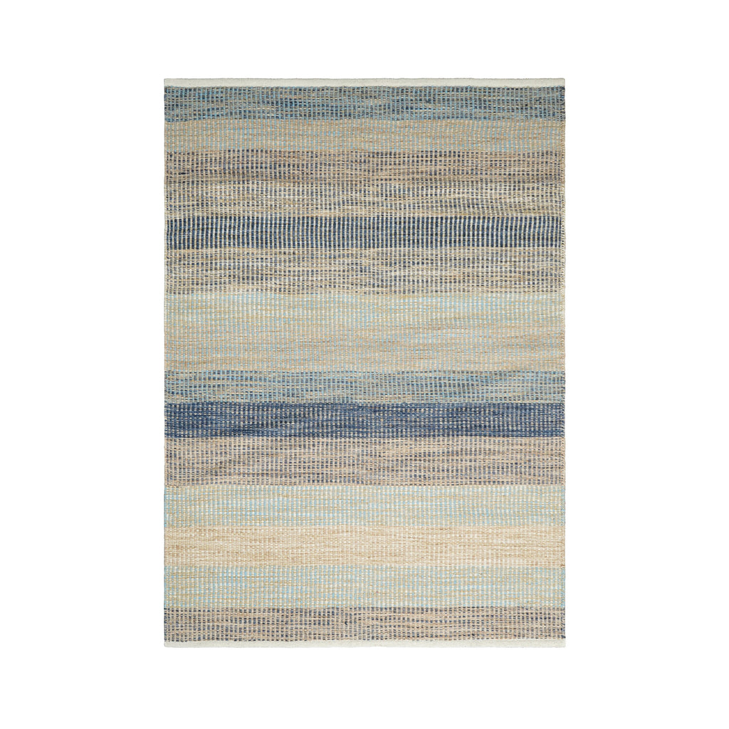 Blue striped Modern Textured wool Rug , Minimalistic Abstract decor, Bohemian inspired flat weave rug, Custom made