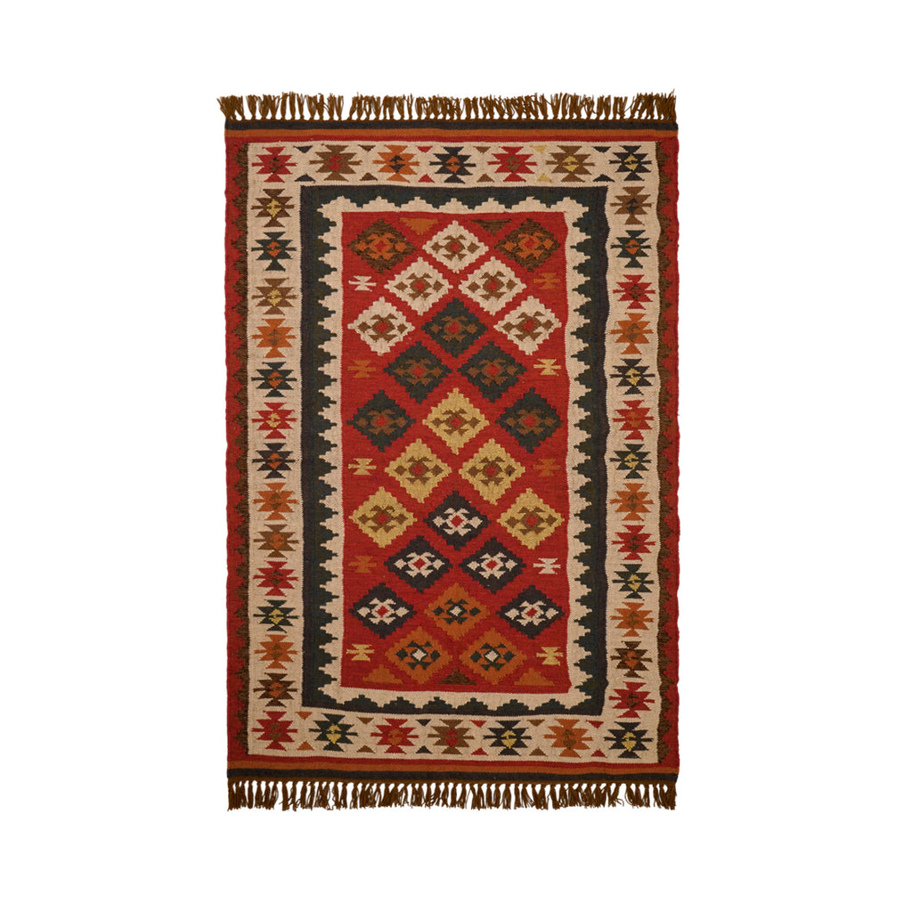 Native American Red Kilim Rug, Navajo Outdoor Area Rug, Aztec Native American patio Rug, 8x10 western Rug, Southwest Red Rug