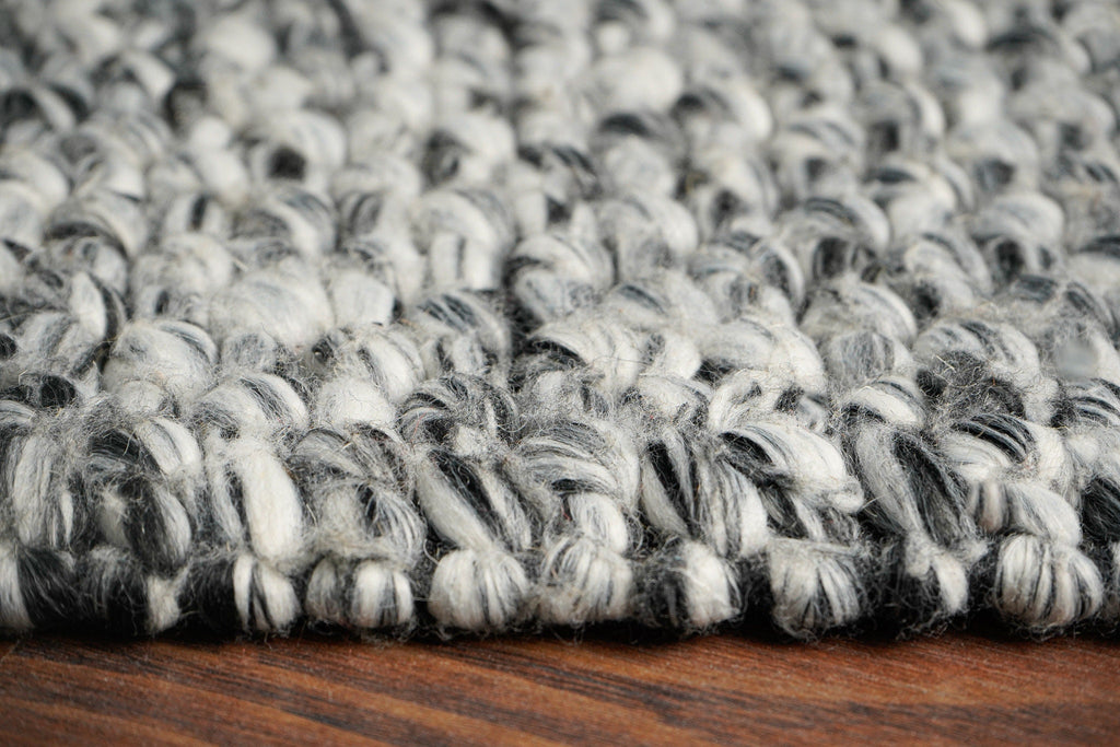 Handwoven Grey Mixture Loop Chunky wool Rug, Modern Scandinavian decor rug, Custom made in all sizes