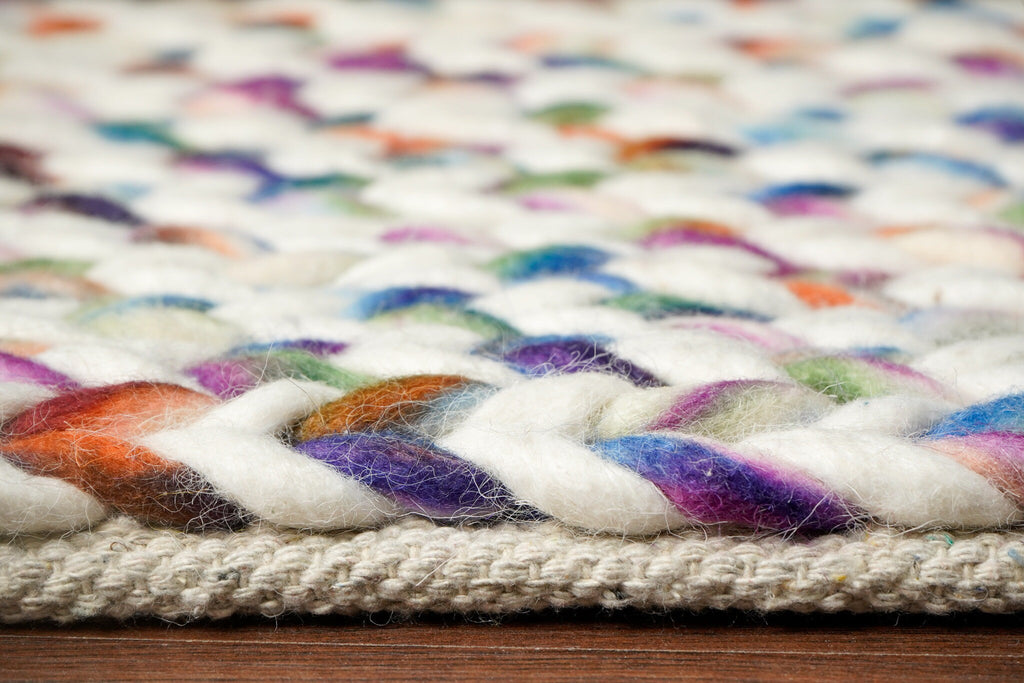 Colourful Chain patterned Custom made Chunky Wool rug, Soft, High Pile, Hand knotted, Customization available