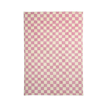 Pink Checkered rug - Hand Knotted Premium Geometric Modern decor rug, Custom made in all sizes