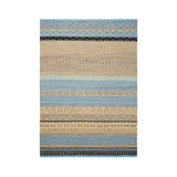 Close-up of handwoven wool pile and stripe texture