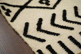 Ivory flatweave rug full flat lay top view