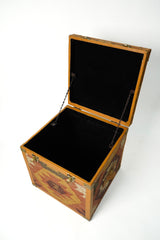 Storage trunk box used as a seat with cushion