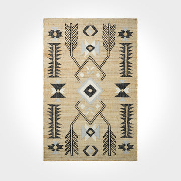 Handmade Bohemian Natural Jute Rug, Modern Bohemian Flat weave Decor Rug, Lightweight, Customization Available