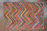 Rainbow rag rug corner detail