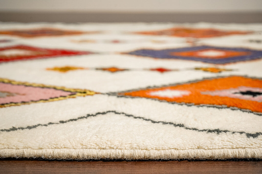 Vibrant Colourful Moroccan Berber Rug - Hand knotted, Boho decor, Super soft, Custom made in all sizes