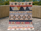 Pastel Moroccan rug under natural light