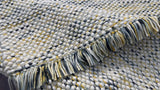 Multi blend chunky wool rug flat lay showing texture