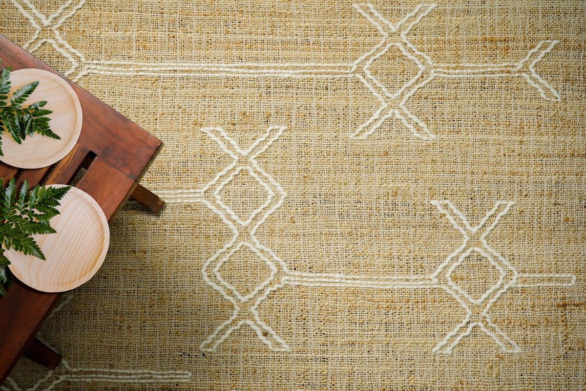 Close-up of natural jute weave texture