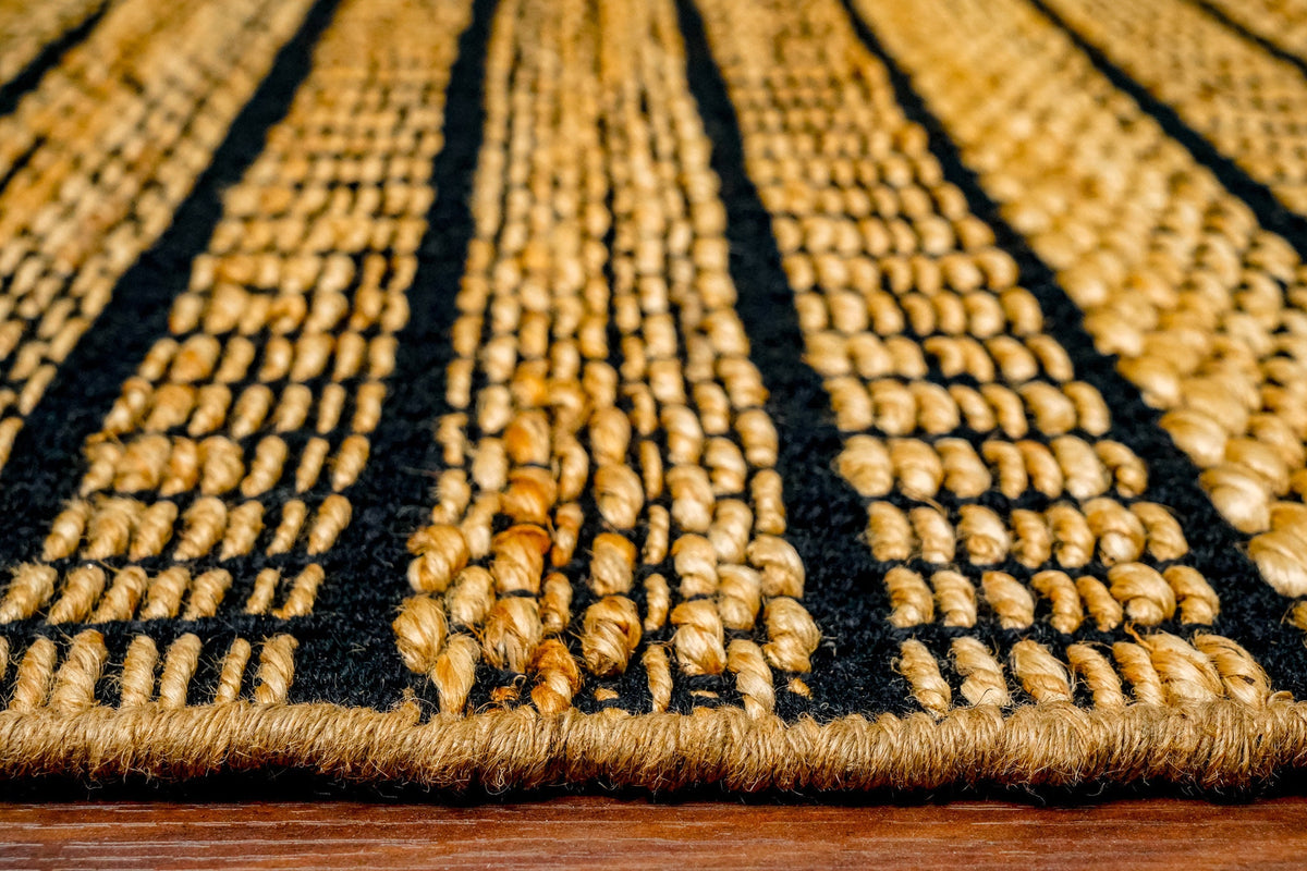 Jute ribbed texture close-up in natural light