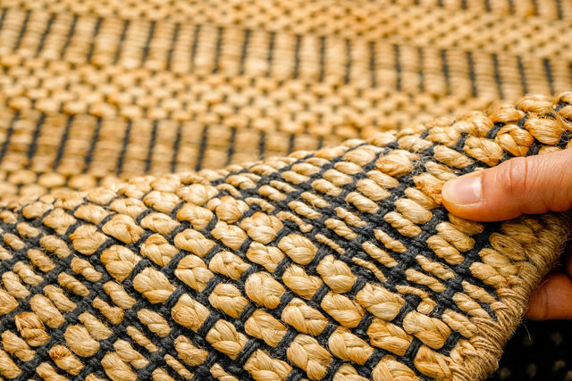 Jute rug styled in living room