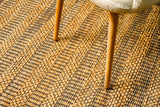 Black striped jute rug, flat lay view