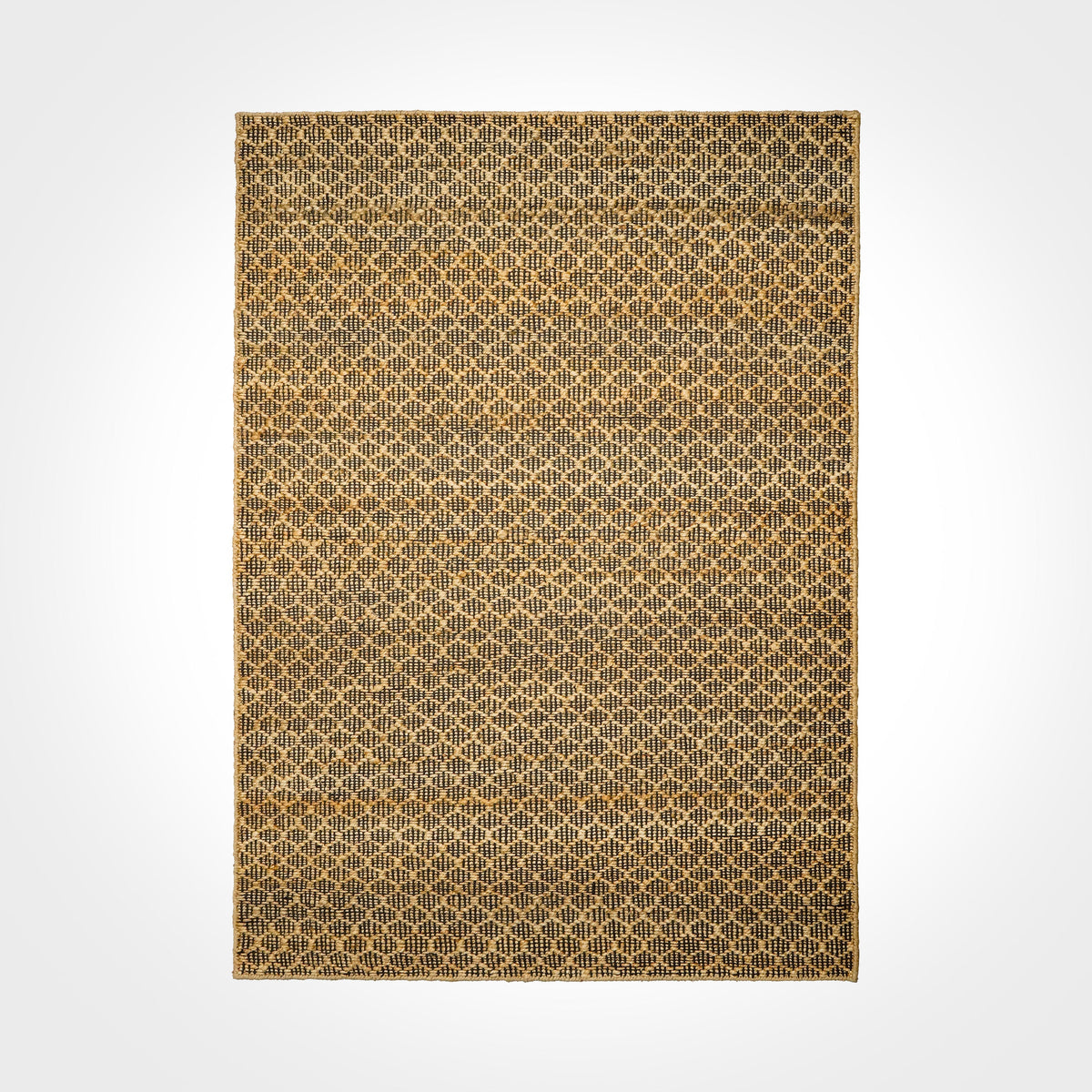 Honeycomb jute rug full size overhead view