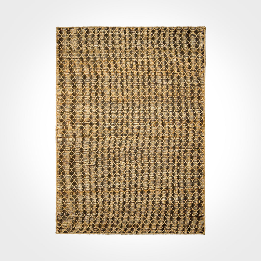 Handwoven Diamond ribbed Geometric jute rug - Sustainable & Eco-Friendly - Customization available