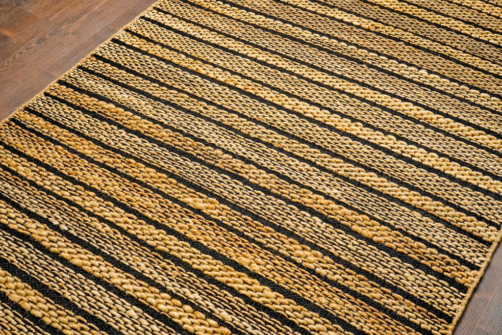 Handmade Natural jute loop striped arearug - Sustainable & Eco-Friendly - Customization available