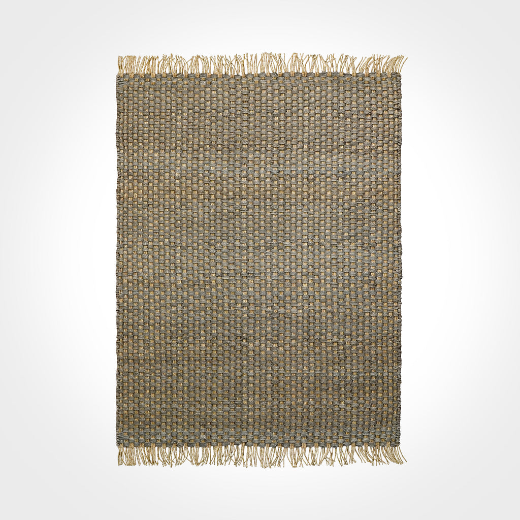 Hand Woven Chunky Grey Jute Area Rug - Eco-Friendly sustainable Farmhouse decor - Customization available