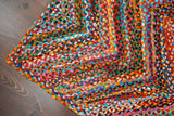 Chindi rag rug weave close-up