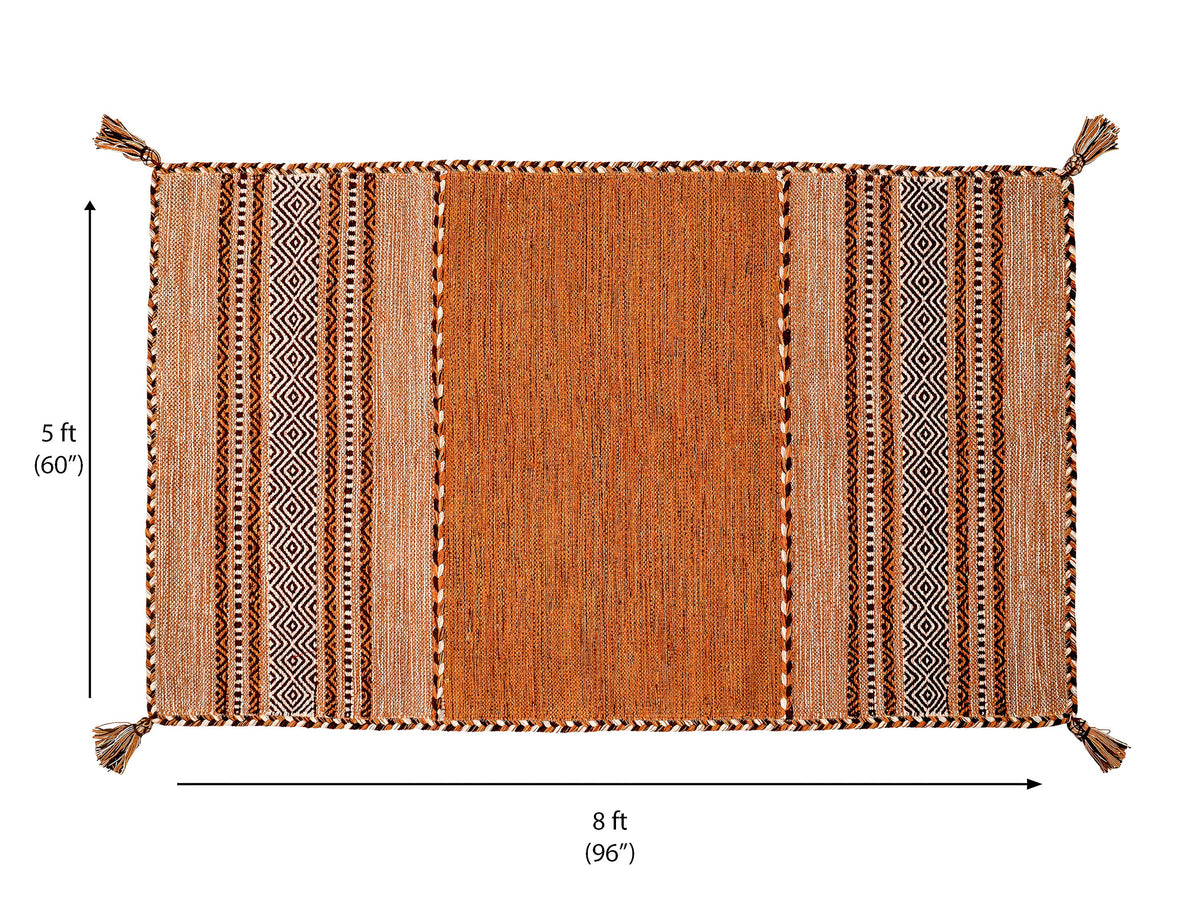 Brown kilim rug alternate angle view