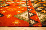 Southwestern kilim rug used as an outdoor patio rug