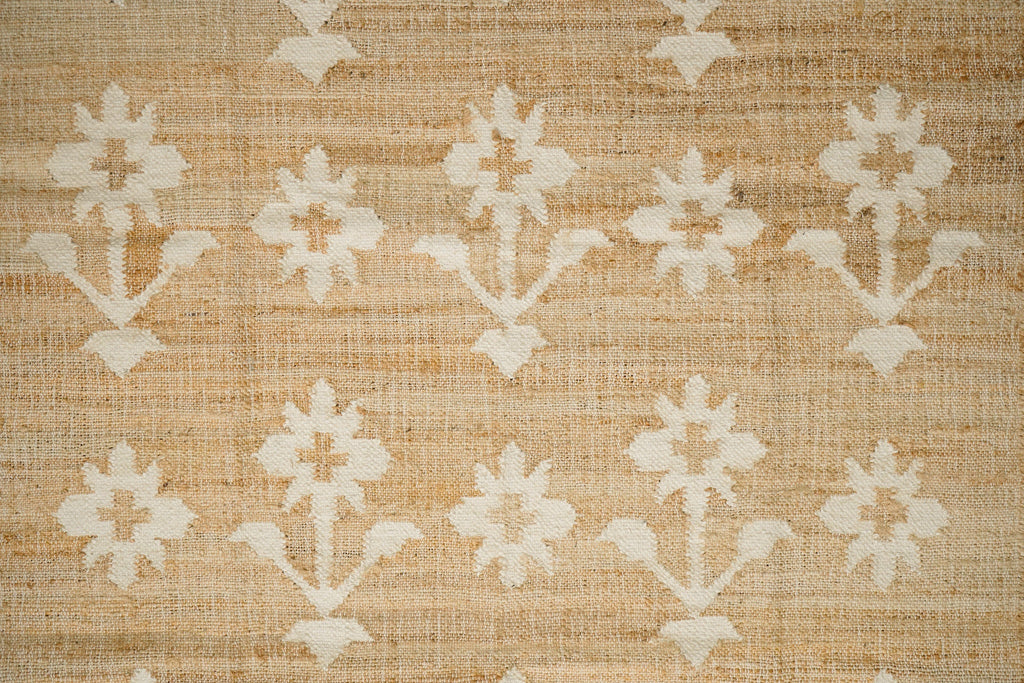 Natural Jute Flat weave Sustainable eco friendly contemporary bohemian decor flower pattern rug, Customization Available