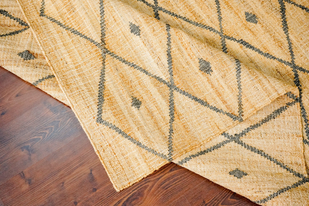 Abstract Grey diamond Geometric Natural Jute area Rug, Contemporary Boho Decor Kilim Rug, Flat weave Jute rug, Custom made in all sizes