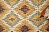 Aztec Navajo jute rug flat view